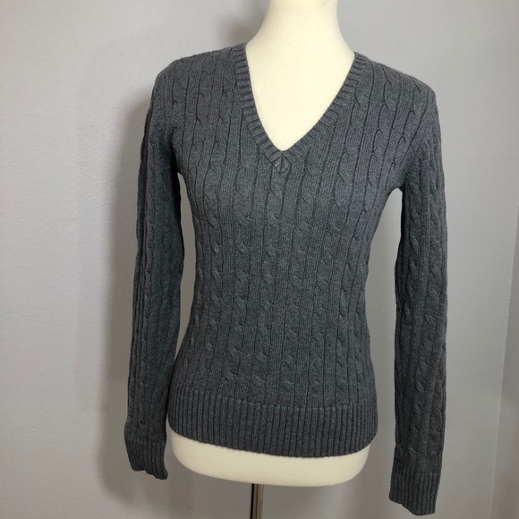 Tommy Hilfiger V-Neck Pullover Sweater {Gray} - Picture 2 of 8